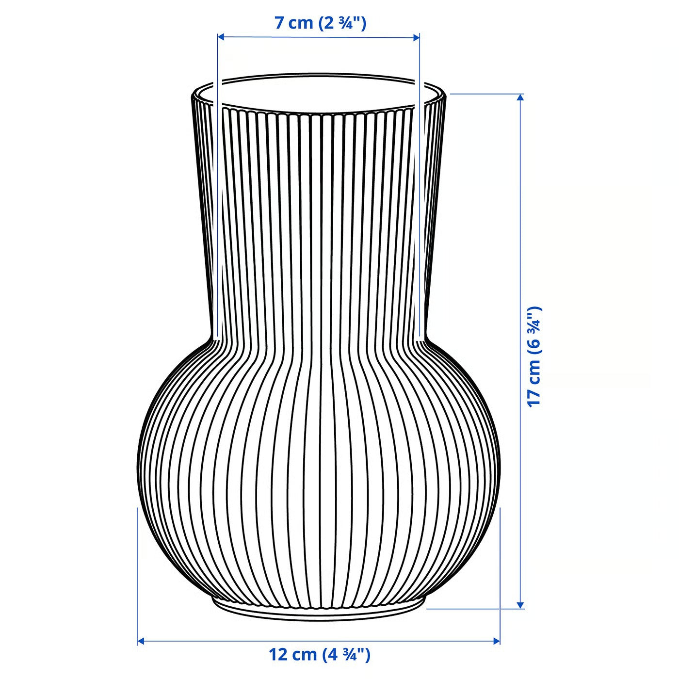 IKEA PADRAG Vase, clear glass, 17 cm (6 ¾ ")