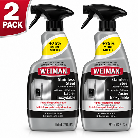 (2 Pack) Weiman Stainless Steel Cleaner & Polish Spray, 651 mL
