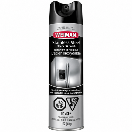 Weiman Stainless Steel Cleaner & Polish Spray – Ready-to-Use, Streak-Free Shine
