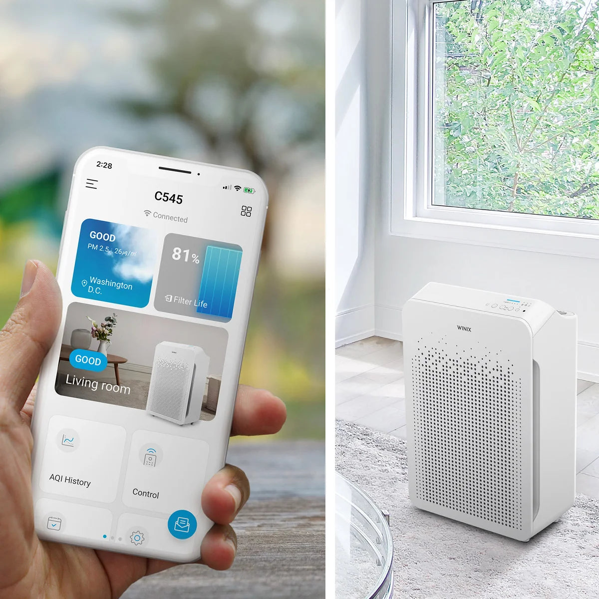 Winix C545 Air Purifier with True HEPA Filter Set