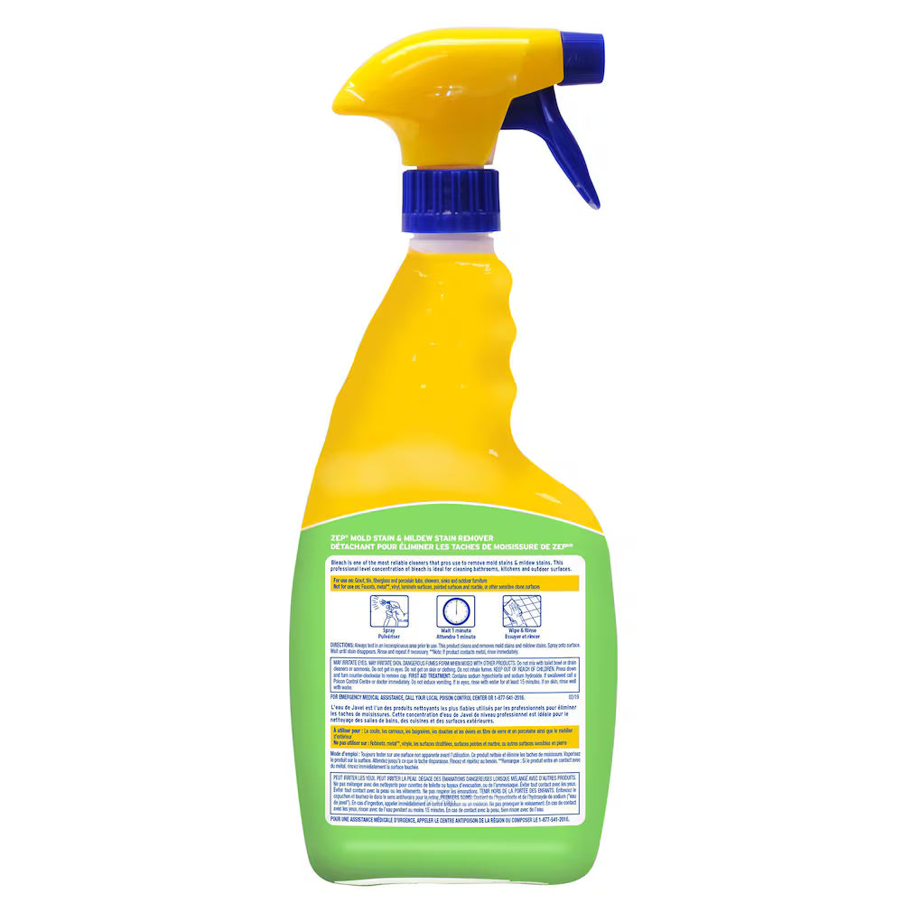 Zep Mold & Mildew Stain Remover 32 oz – Powerful Bathroom Cleaner for Tiles, Grout & Shower Surfaces