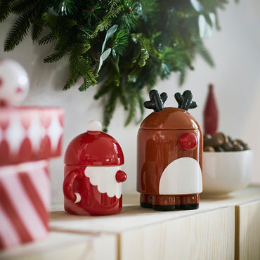 IKEA VINTERFINT Reindeer Bowl with Lid, Brown Christmas Decorative Storage Container, Festive Holiday Candy & Treat Bowl, Cute Reindeer-Themed Tabletop Decoration for Kitchen, Dining Table & Christmas Home Décor
