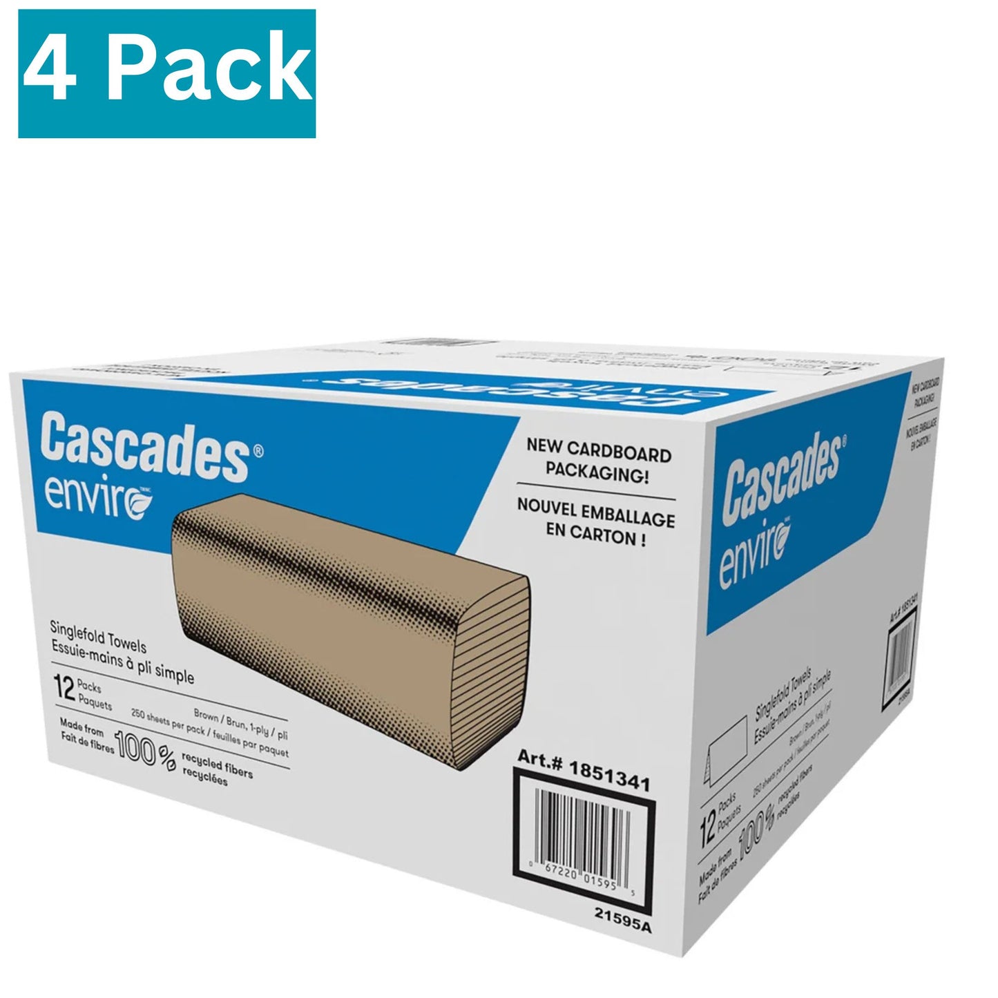 Cascades Enviro Singlefold Hand Paper Towel 12 × 250ct