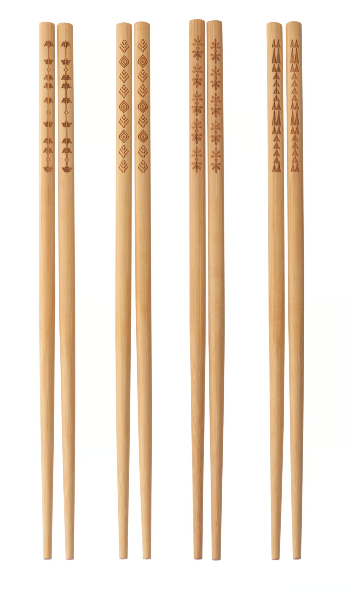IKEA TREBENT Bamboo Chopsticks, 8 Pairs (16 Pieces), Natural Reusable Wooden Chopsticks, Lightweight Asian Dining Utensils for Sushi, Noodles, Rice, Ramen & Everyday Meals