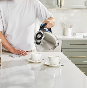 Chefman 1.8 L Digital Electric Kettle, 1500W Stainless Steel Hot Water Boiler with Adjustable Temperature Control, Fast Boiling, 1-Hour Keep Warm, LED Indicators, Automatic Shut-Off & 360° Swivel Base for Tea, Coffee & Kitchen