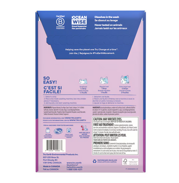 Tru Earth Laundry Detergent Eco-Strips, Lilac Breeze, 32 Sheets