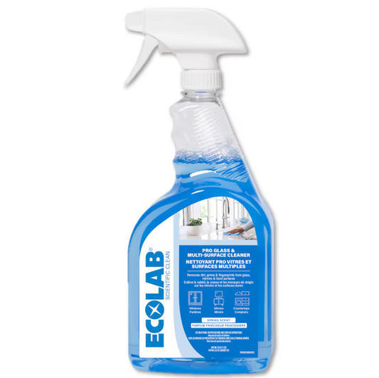 ECOLAB Pro Glass & Multi-Surface Cleaner, Ammonia-Free, 946 mL