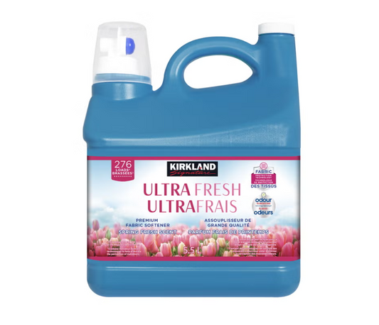 Kirkland Signature UltraFresh Premium Fabric Softener, Refreshing Scent, 5.53 L, 276 Loads
