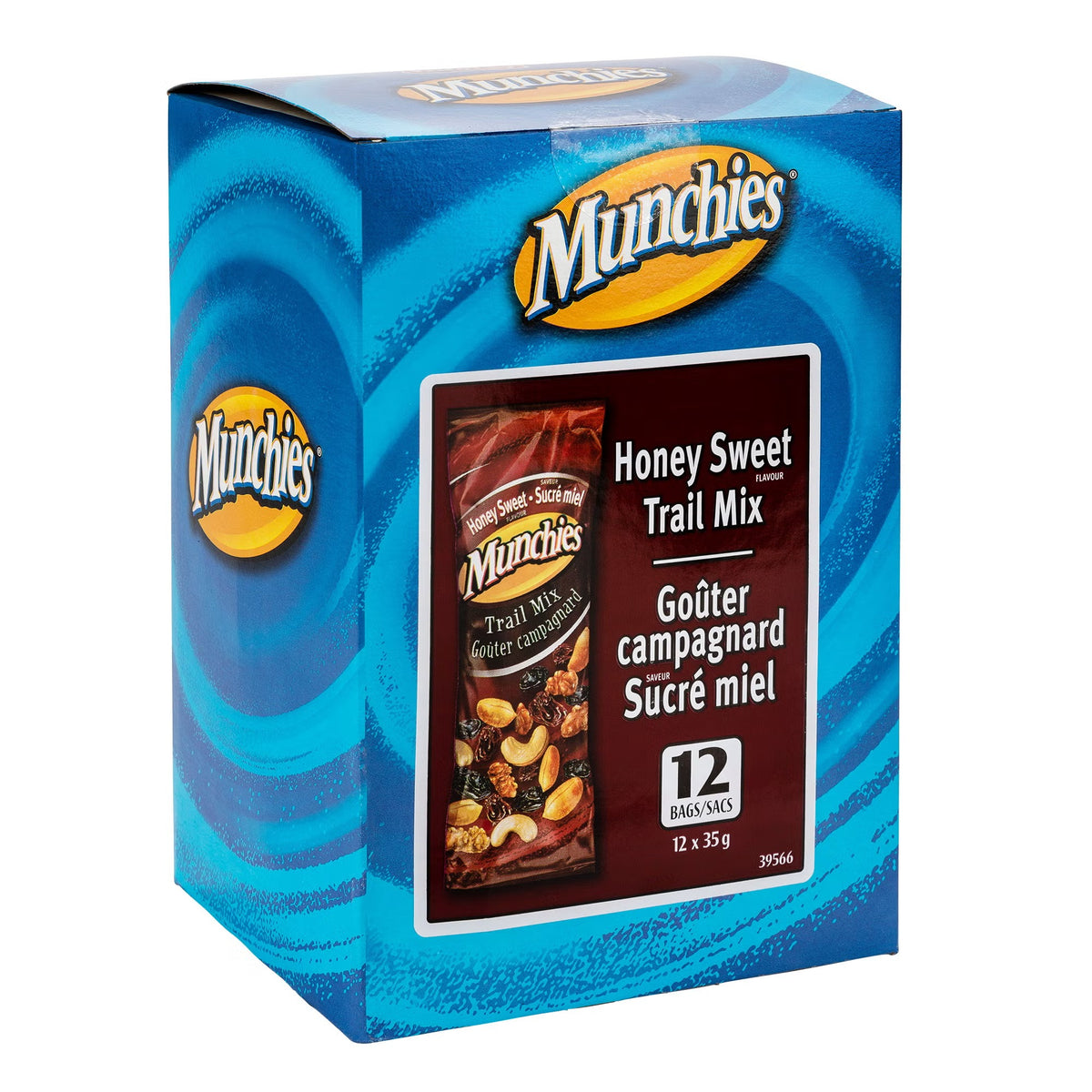 Munchies Honey Sweet Trail Mix, 12-Pack × 35 g (420 g Total), Crunchy Peanuts, Cashews, Walnuts, Raisins & Dried Cranberries, Sweet Honey Flavoured Nut & Fruit Snack Mix, Individual Snack Packs for Work, School, Travel & On-the-Go