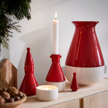IKEA VINTERFINT Christmas Bowl with Lid, Red & White Festive Decorative Storage Container, Holiday Candy & Treat Bowl, Christmas Tabletop Decoration for Kitchen, Dining Table & Home Décor