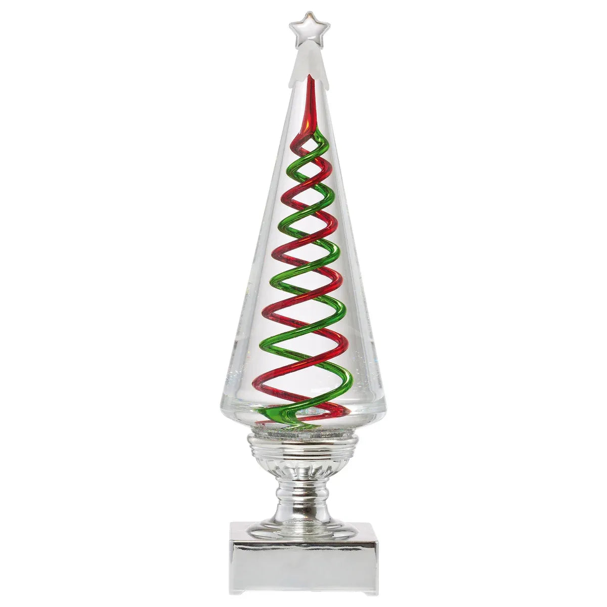 Set of 2 Spiral Christmas Trees - Red & Green 35.5 cm (14 in.)