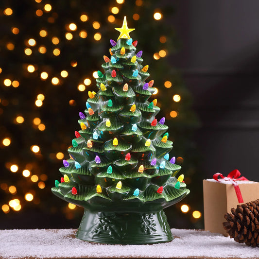 Ceramic Christmas Tree with LED Lights (17.75 in.)