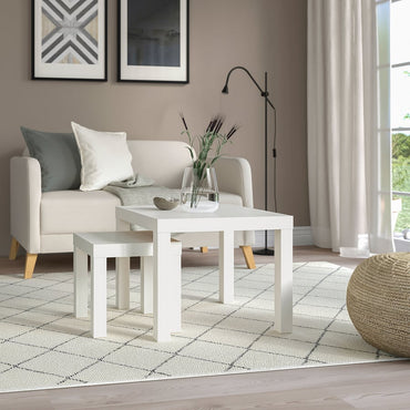 IKEA Modern Square Side Table, White Lightweight End Table, 55 Γ 55 Γ 45 cm, Easy Assembly Living Room and Bedroom Furniture
