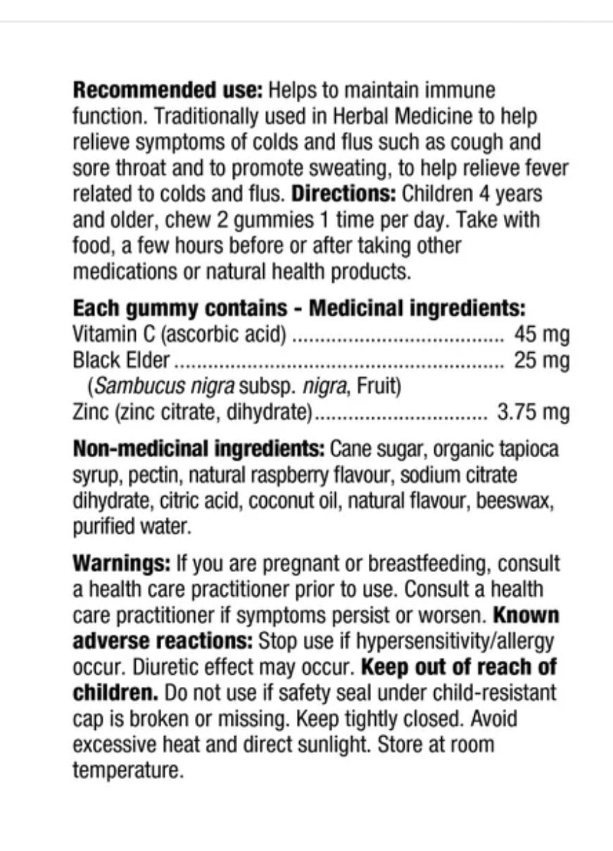 Sambucus Kids Elderberry Cold and Flu Care, 2 x 60 Gummies