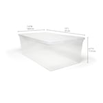 TuffStore® 5.85L Plastic Clear Stackable Storage Utility Tote Box in Clear & Snap-on Lid