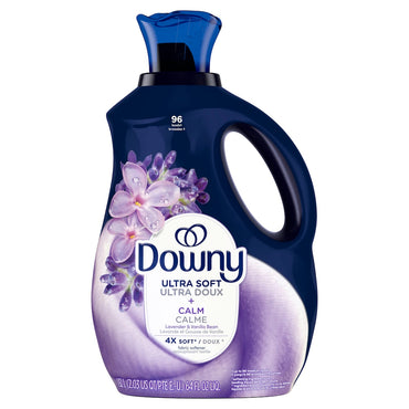 Downy Ultra Soft Fabric Softener Liquid, Calm Scent, 64 fl oz – Long-Lasting Freshness & Soft Clothes ( 2 Packs)