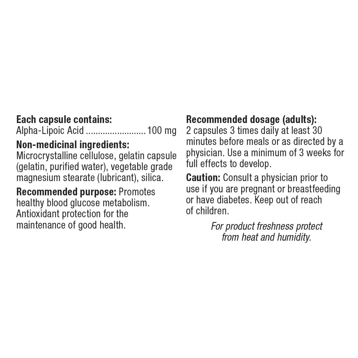 webber naturals Alpha Lipoic Acid 100 mg, 3 x 60 Capsules