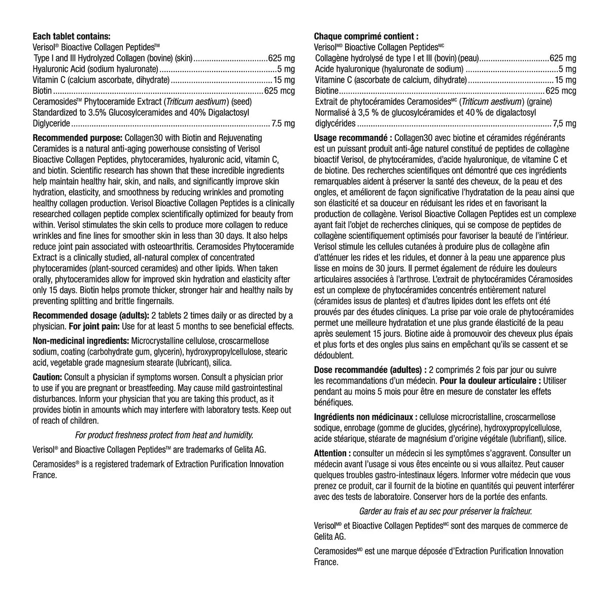 webber naturals Collagen30 with Ceramides plus Biotin, 200 Tablets