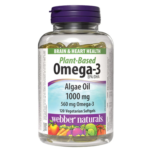 webber naturals, Algae Omega-3, 120 vegetarian softgels
