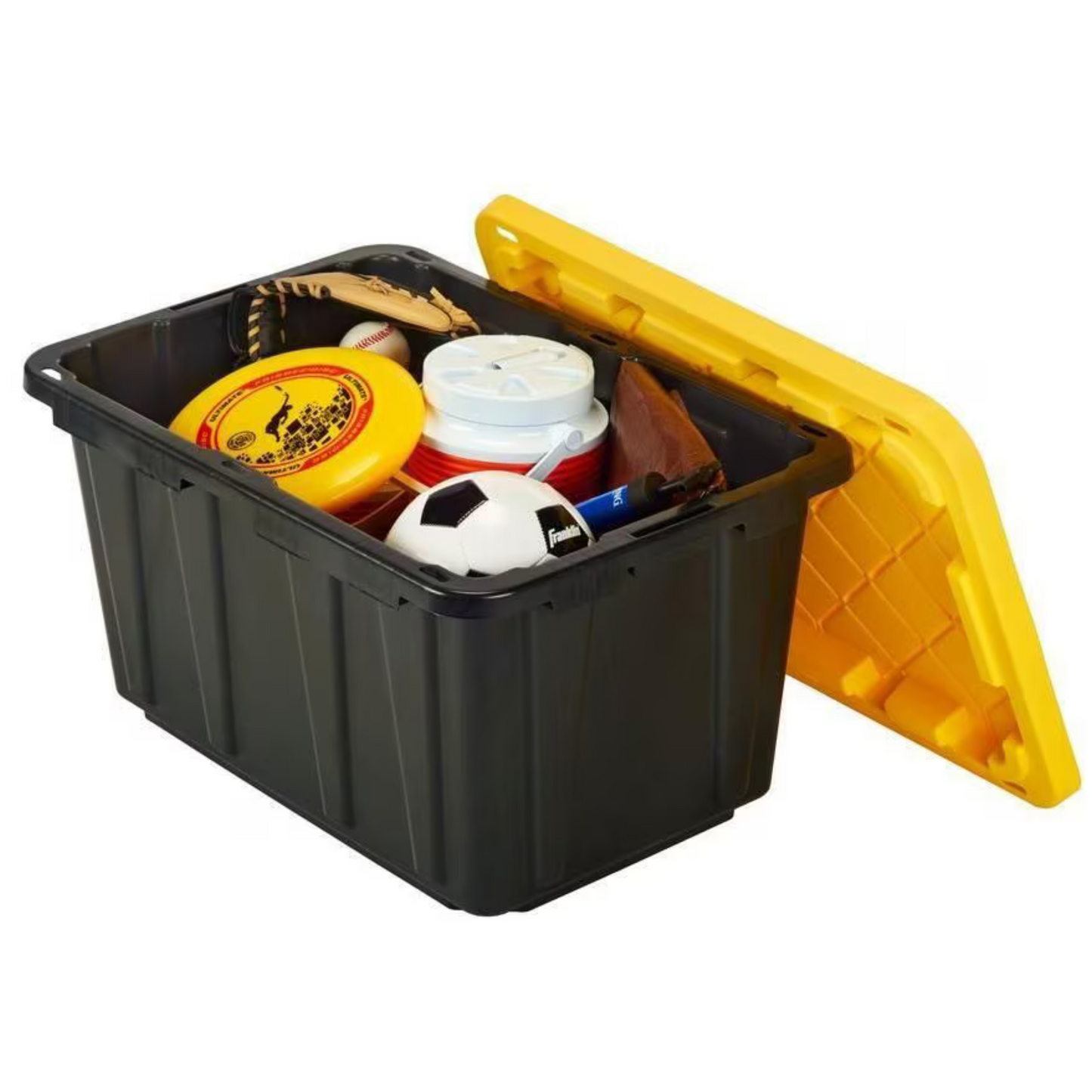 BLACK & YELLOW 27-Gallon Storage Bin with Snap-on Lid - 2 Pack
