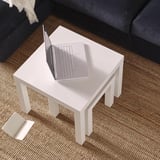 IKEA Modern Square Side Table, White Lightweight End Table, 55 × 55 × 45 cm, Easy Assembly Living Room and Bedroom Furniture