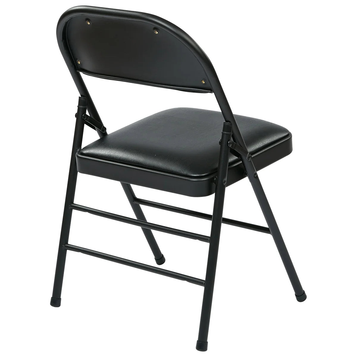 Office Star Black Vinyl Padded Folding Chair, 4-pack