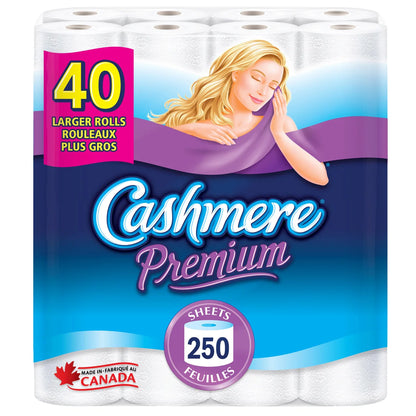 Cashmere Premium Soft & Thick Toilet Paper, Hypoallergenic, and Septic Safe, 40-pack