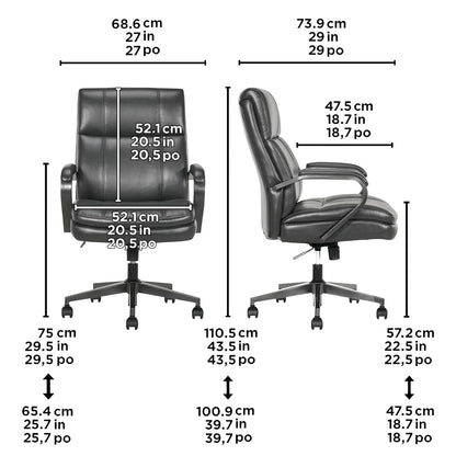 True Innovations Contoured Mid-Back Manager Office Chair