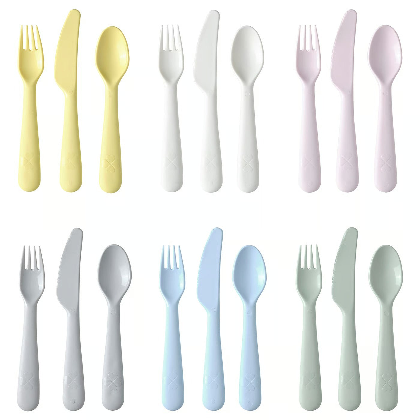 (36-Piece) IKEA KALAS Kids Dinnerware & Cutlery Set – Mixed Colors