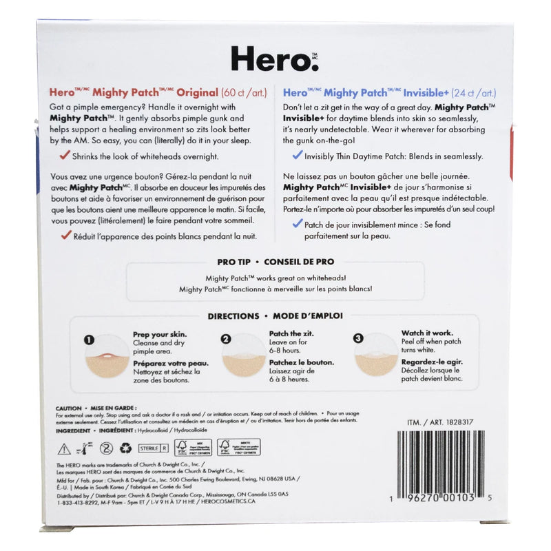 Hero Mighty Patch Original & Invisible+, 84-count Pack