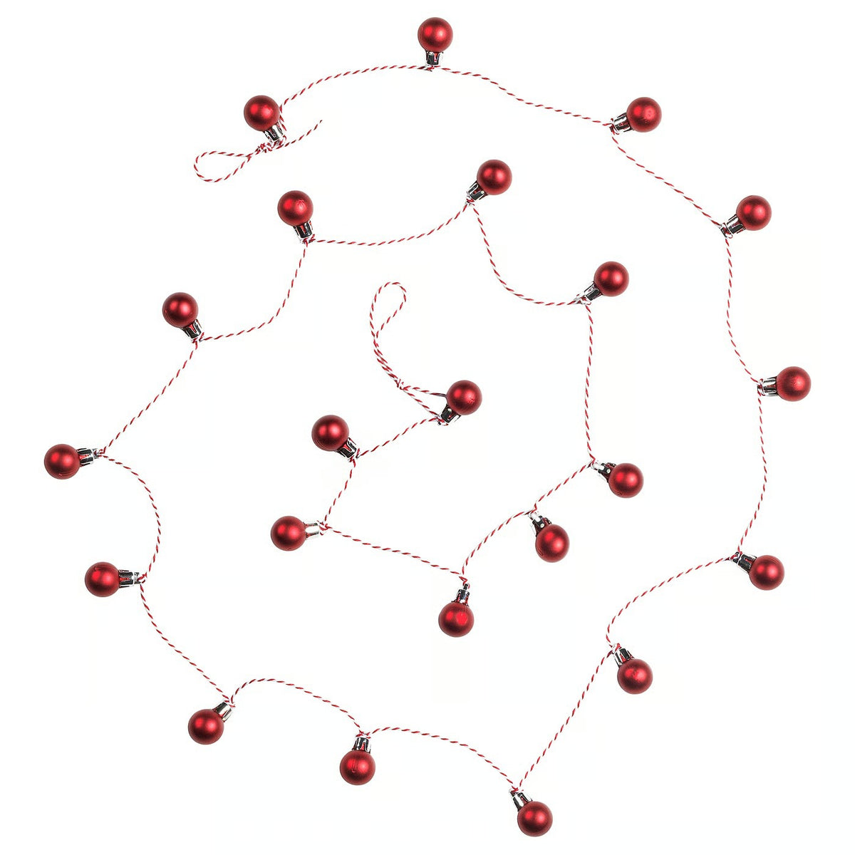(2 Pack) IKEA VINTERFINT Red Christmas Bauble Garland, 2.2 m (7.2 ft), Decorative Hanging Holiday Garland, Festive Christmas Tree, Fireplace Mantel, Window & Home Décor