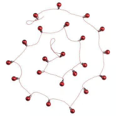 (2 Pack) IKEA VINTERFINT Red Christmas Bauble Garland, 2.2 m (7.2 ft), Decorative Hanging Holiday Garland, Festive Christmas Tree, Fireplace Mantel, Window & Home Décor