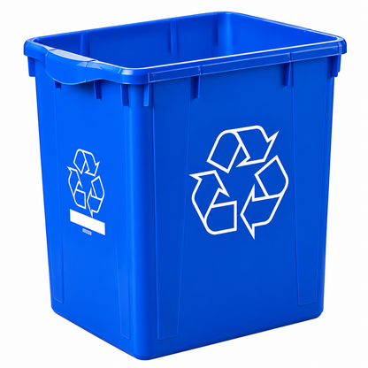22 Gallon (83 L) Recycle Bin, 19 x 15.5 x 21.25 Inches, Blue Recycling