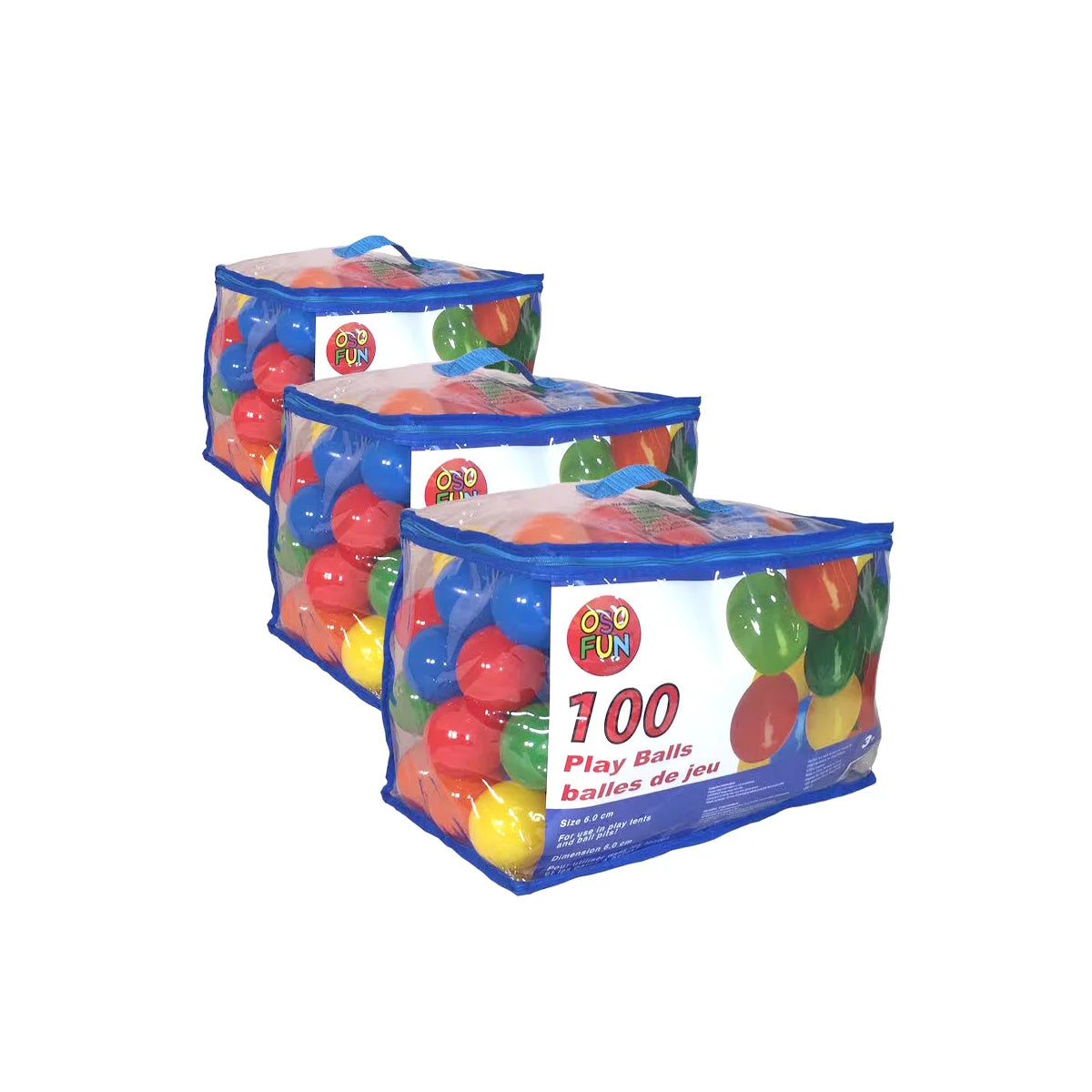 Oso Fun 100-pieces Playballs, 3-pack