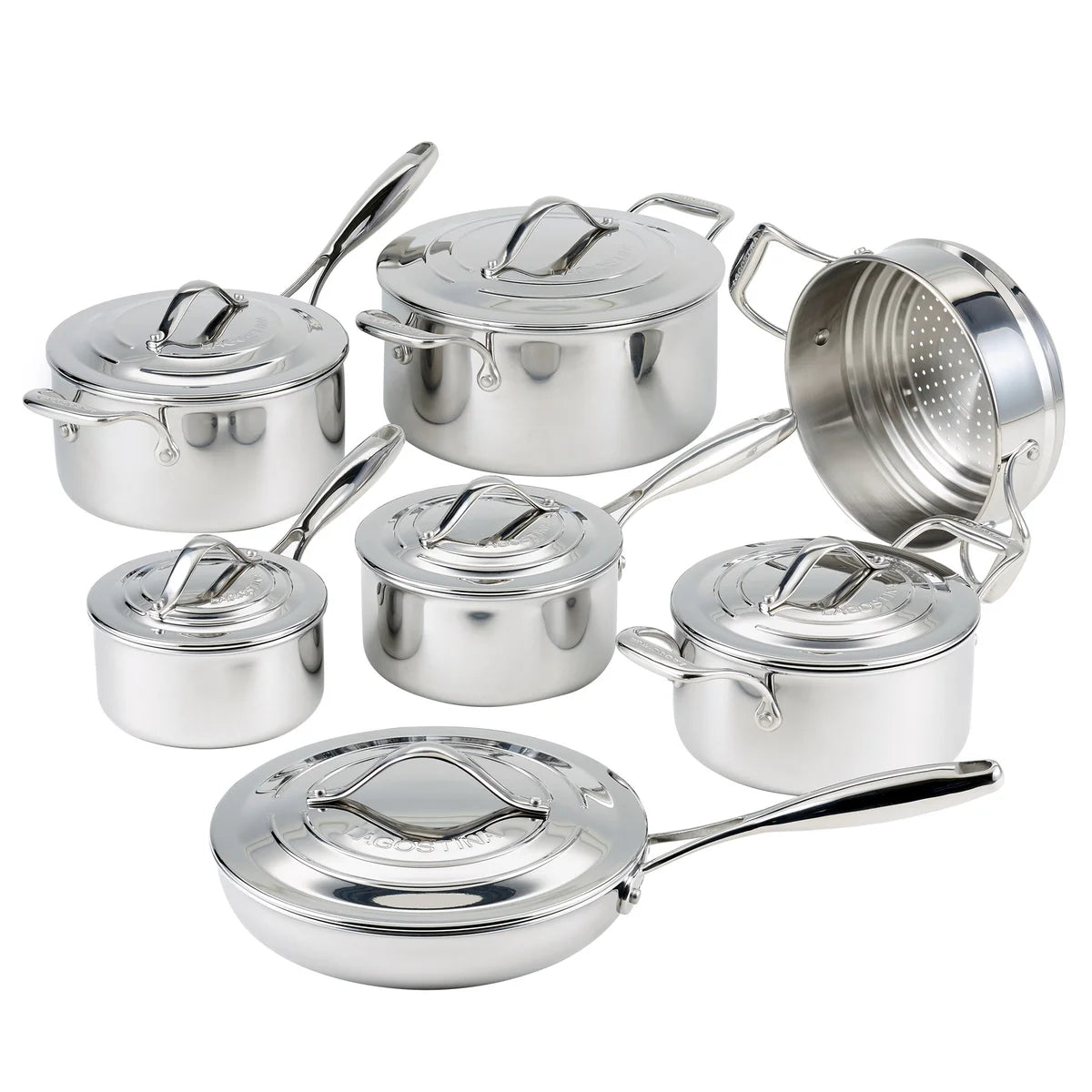 Lagostina 5-ply Clad Stainless-steel Cookware Set, 13-piece