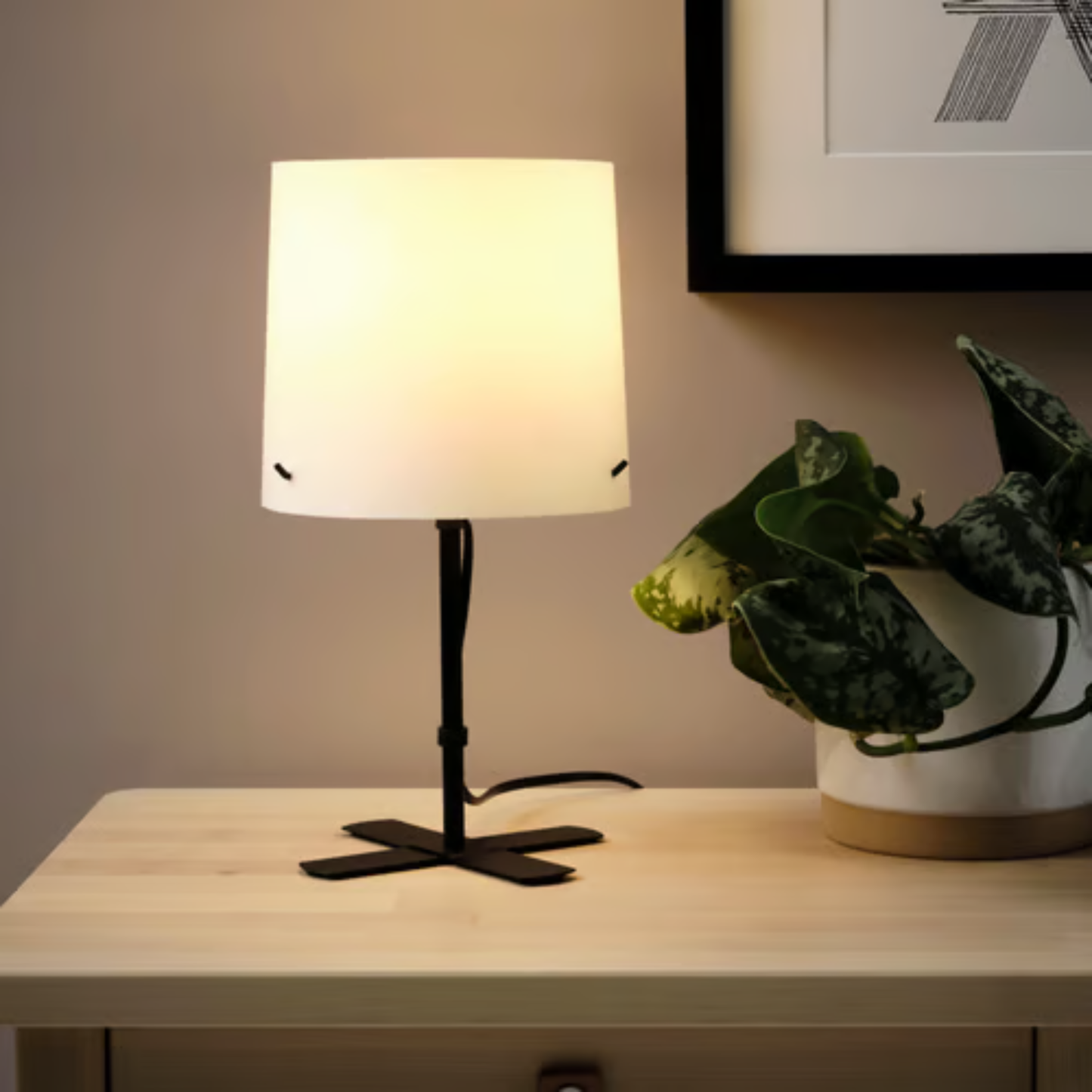 (2 PACK) IKEA BARLAST Table lamp, black/white, 31 cm (12 ")