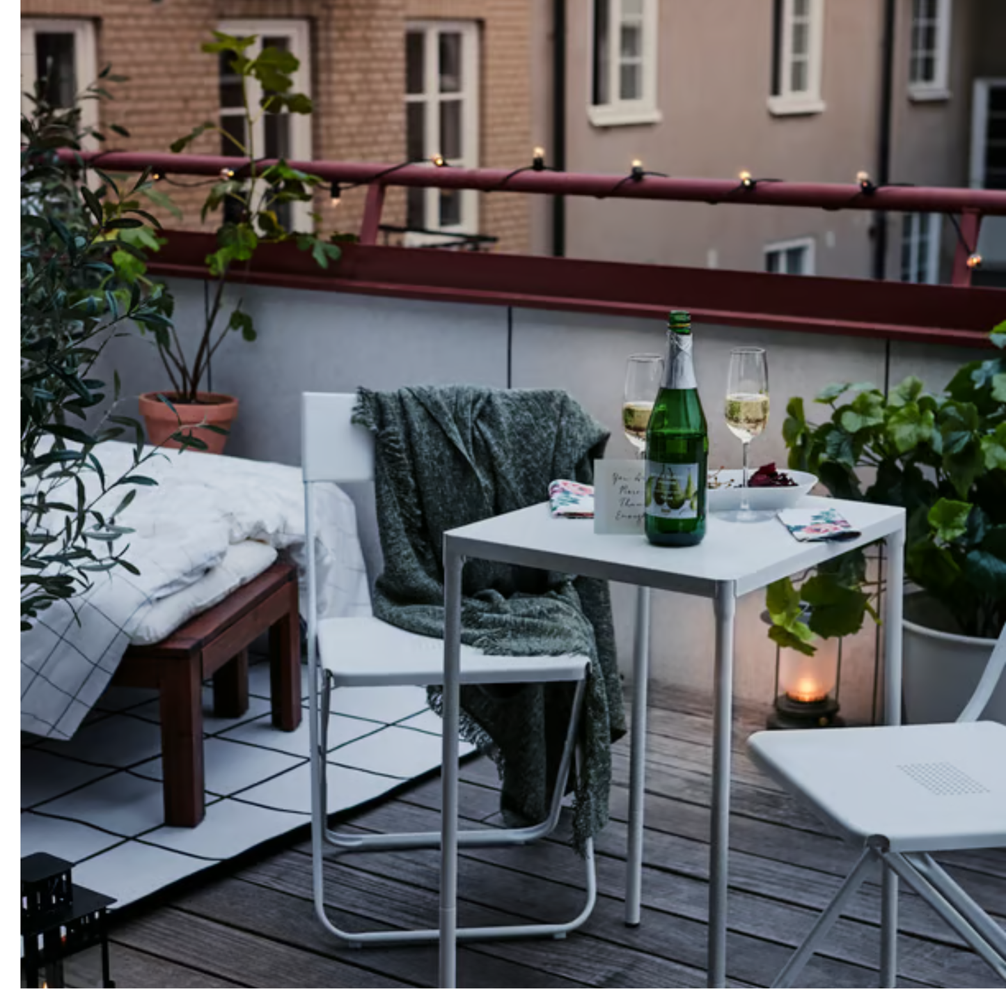 IKEA FEJAN Table, outdoor, white, 50x44 cm (19 5/8x17 3/8 ")