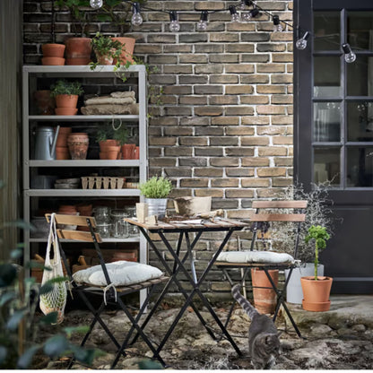 IKEA TÄRNÖ Table, outdoor, black/light brown stained, 55x54 cm (21 5/8x21 1/4 ")