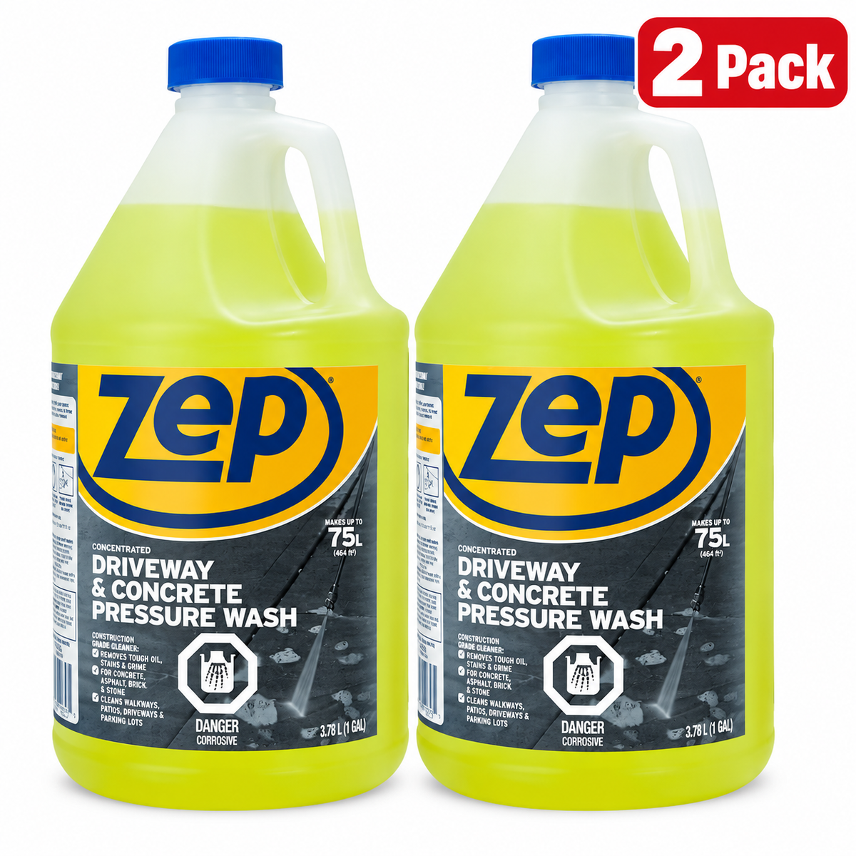 (2 Pack) Zep 3.78L Driveway & Concrete Cleaner Pressure Wash