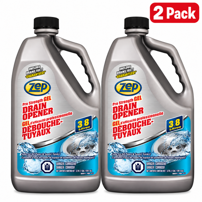 (2 Pack) Zep Pro Strength Gel Drain Opener 1gal