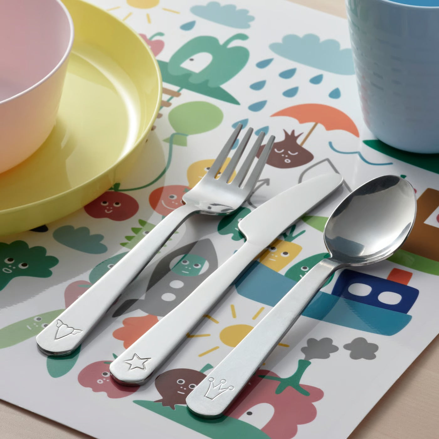 (3 Piece) Kids Stainless Steel Cutlery Set