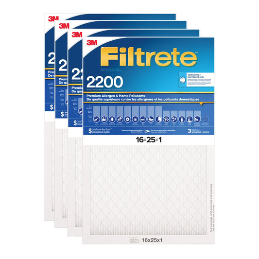 3M Filtrete MPR 2200 1-in Premium Furnace Filters, 4-pack 16 x 25 x 1
