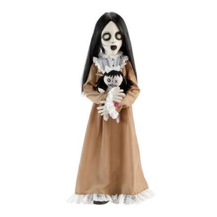 3 ft ANIMATED Creepy Girl with Doll