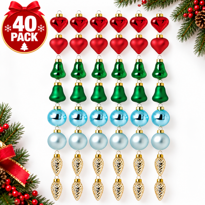 (40-Pack) IKEA VINTERFINT Christmas Tree Ornaments, Glass Bauble Set, Mixed Shapes & Colours, Decorative Hanging Xmas Balls for Christmas Trees, Holiday Parties & Festive Home Décor (Copy)