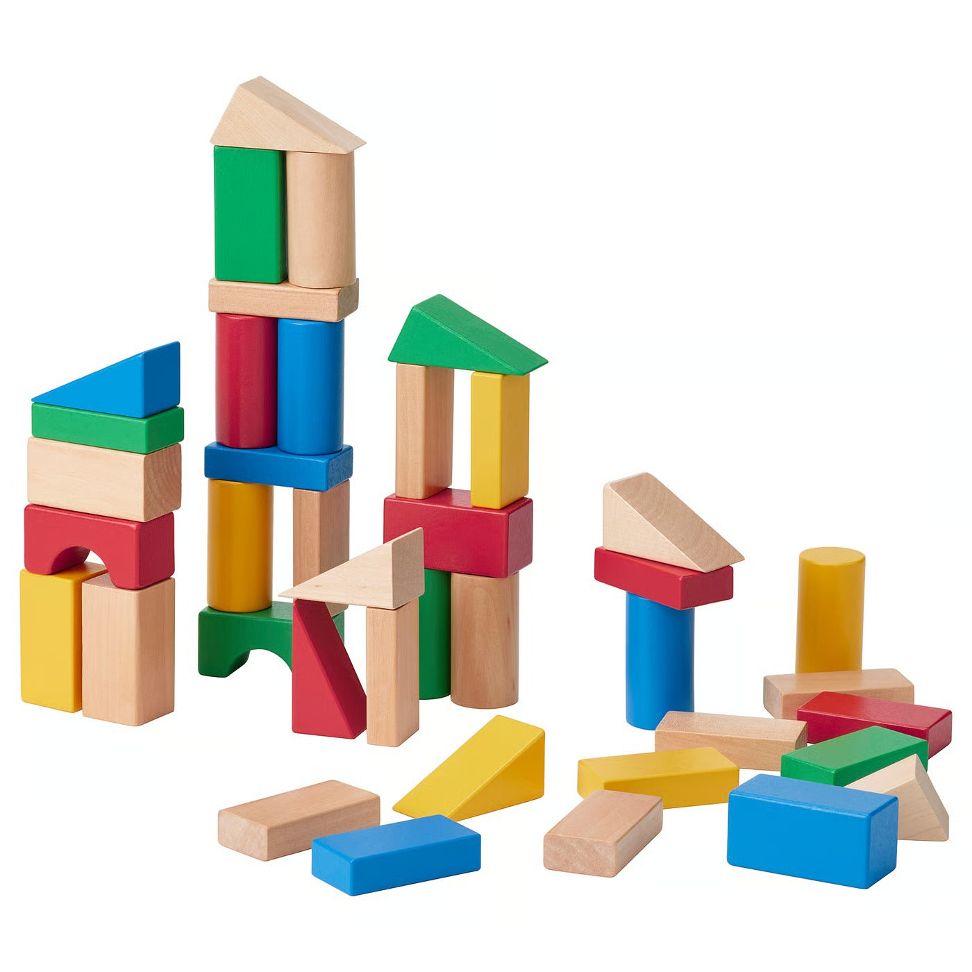 (40 Piece) IKEA UNDERHALLA wooden building block set, Multicolor