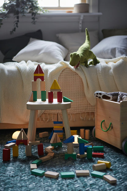 (40 Piece) IKEA UNDERHALLA wooden building block set, Multicolor