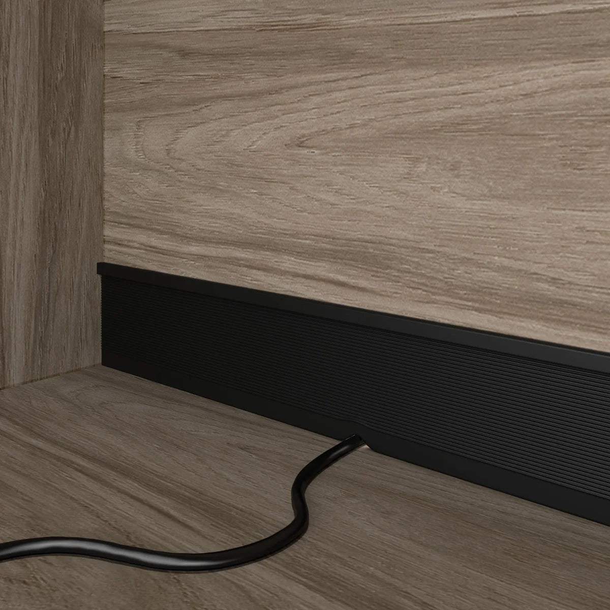 Bestar Stoneham L-Shaped Desk with Pedestal and Hutch