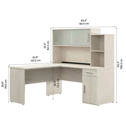 Bestar Orford L-Shaped Desk with Hutch
