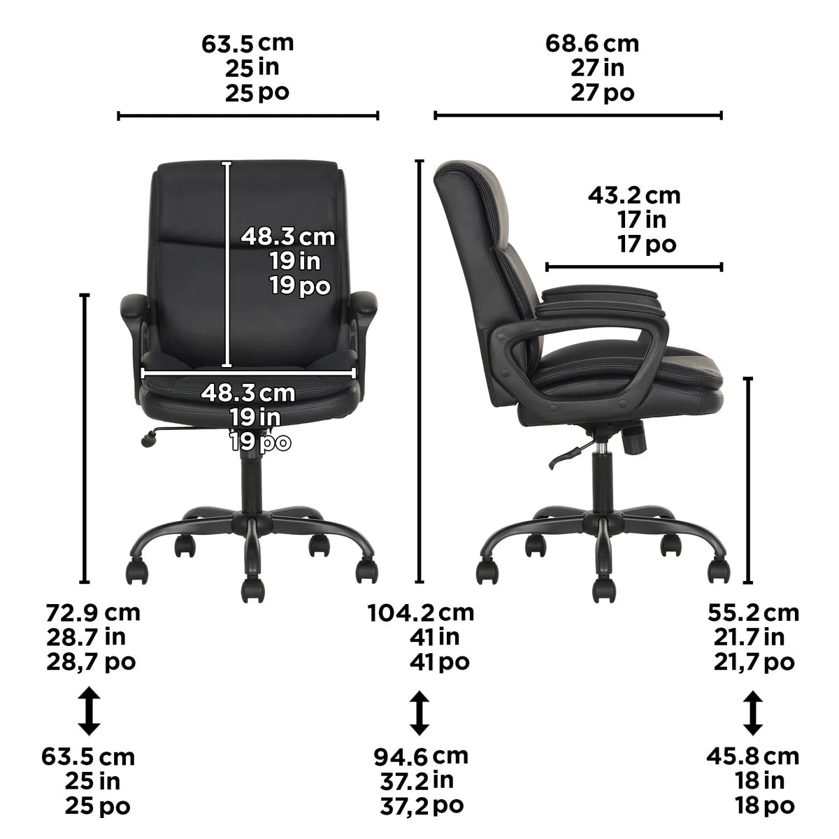 True Innovations Mid-Back Manager Office Chair