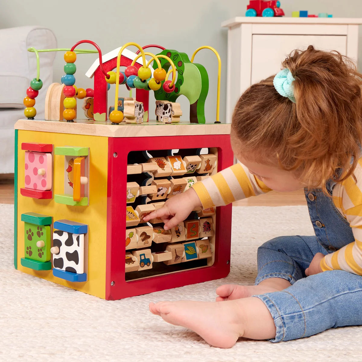 Farm-Themed Wooden Activity Center